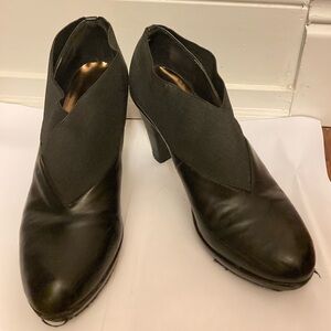 New York Transit black bootie heel, size 8.